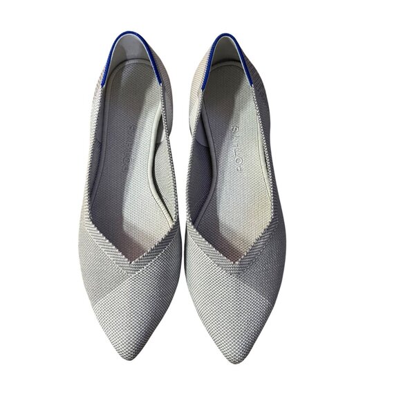 Rothy's Shoes - Rothy’s Pointed Flats Women’s 10.5 Gray Blue Trim Knit Used